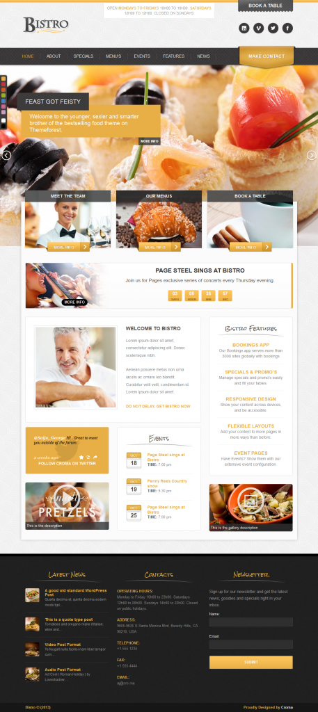 Bistro: Responsive Foodie App-theme