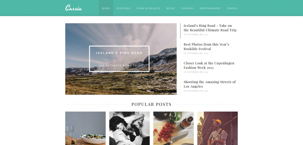 Cassia: A Responsive WordPress Blog Theme 