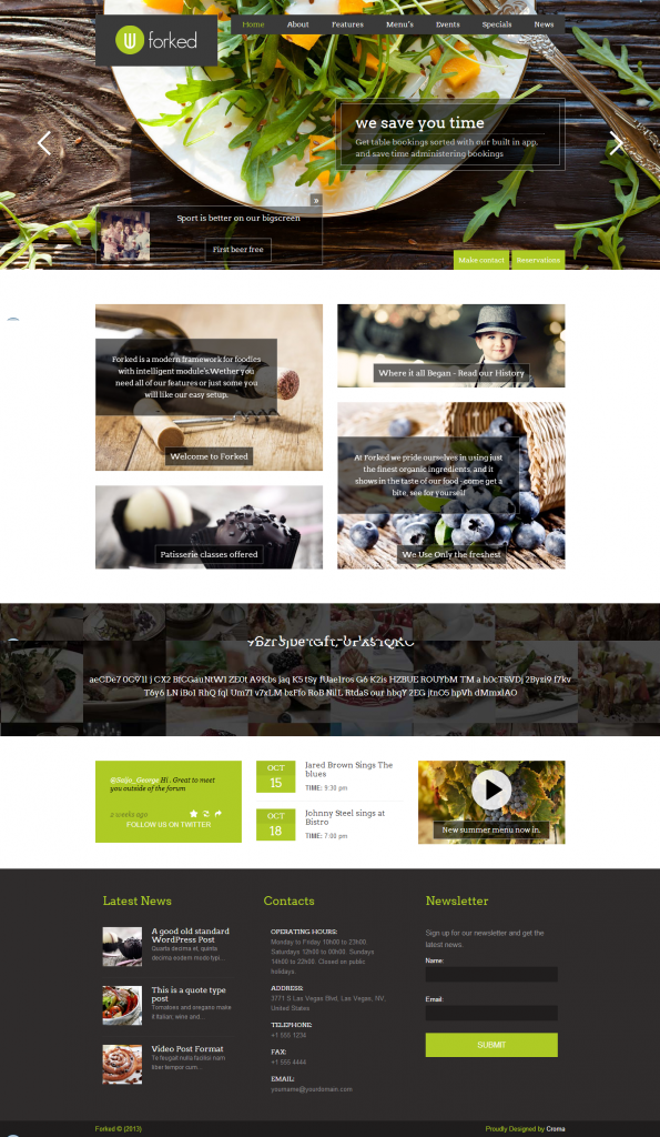 Forked: Responsive Restaurant Theme