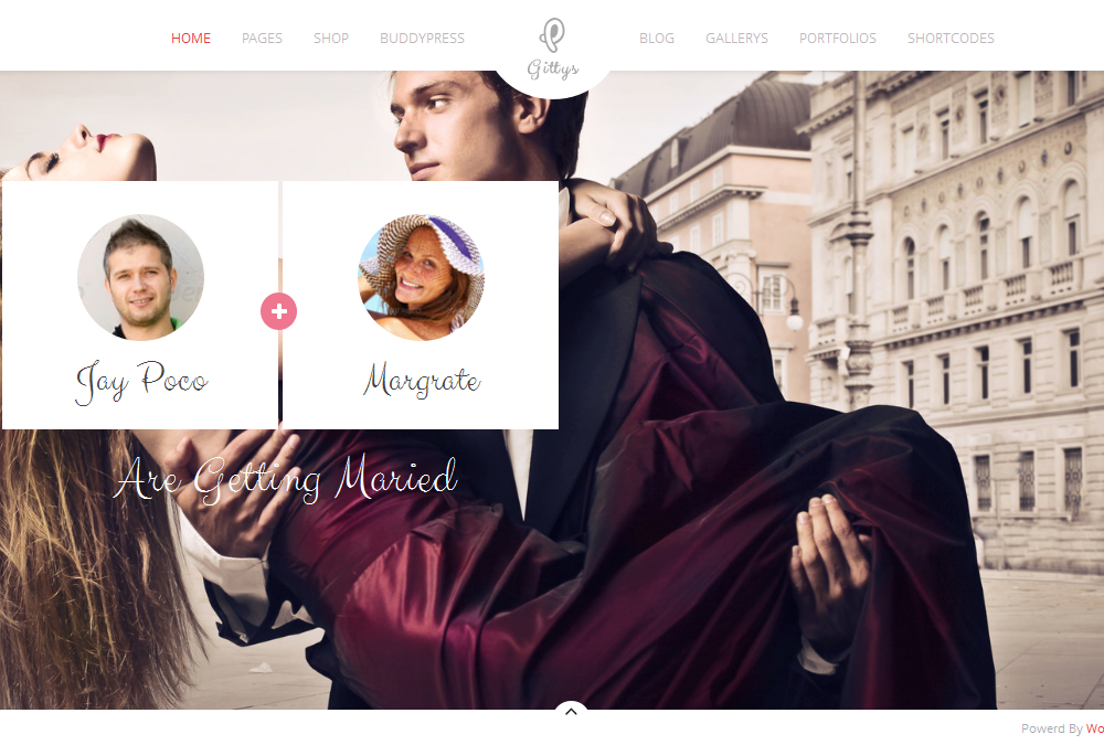 Gittys: Responsive Wedding Wordpress Theme