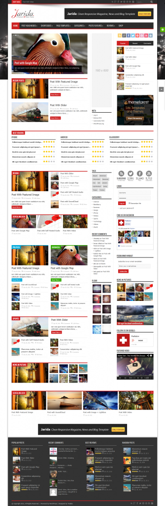 Jarida: Responsive WordPress News, Magazine, Blog