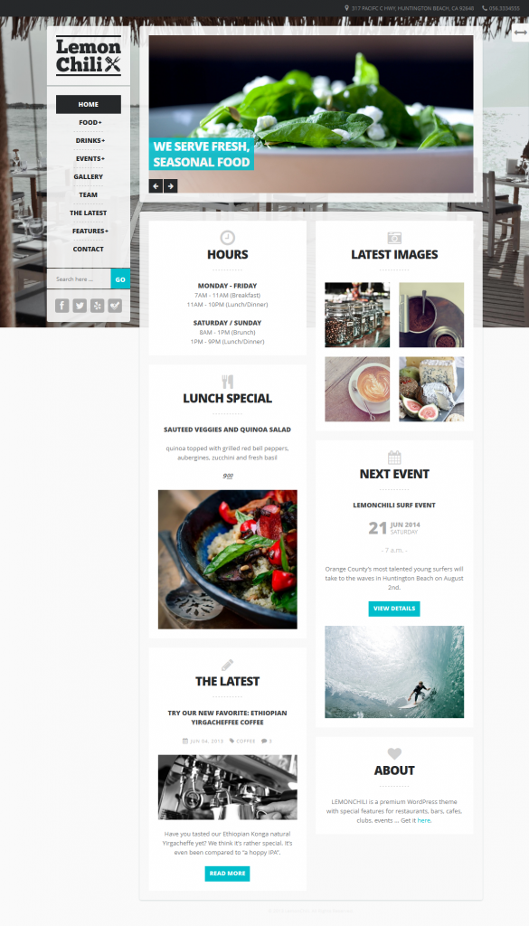 LemonChili: a Premium Restaurant WordPress Theme