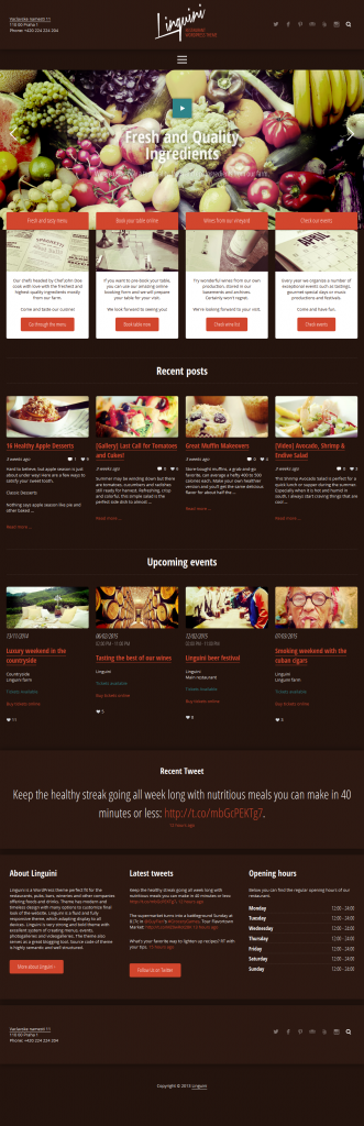 Linguini: Restaurant Responsive WordPress Theme