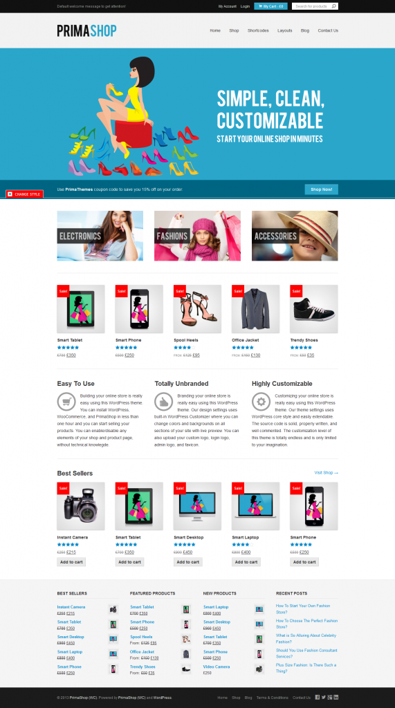 PrimaShop: Clean WordPress WooCommerce Theme