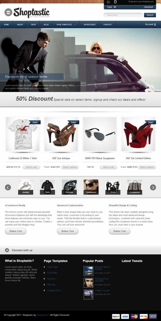 shoptastic - premium wordpress ecommerce theme