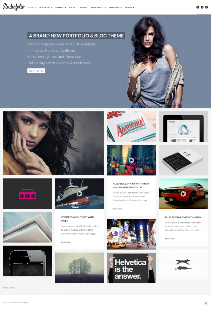 Studiofolio: A Versatile Portfolio and Blog Theme