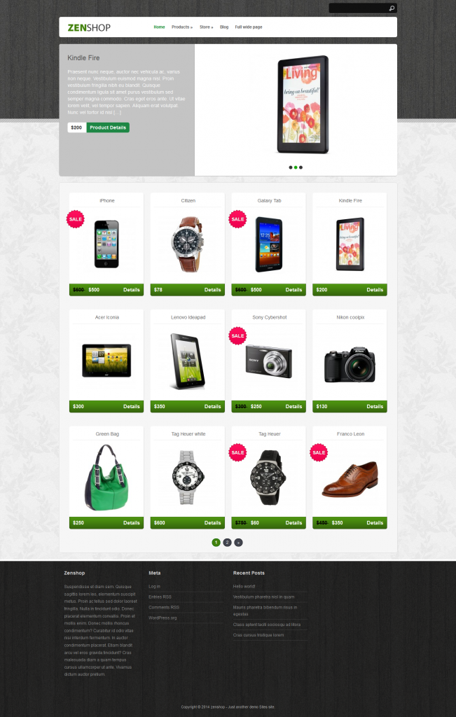 Zenshop: Free eCommerce WordPress Theme